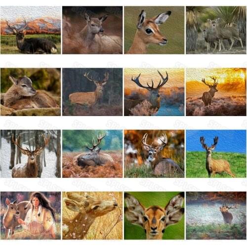 Diy Diamond Painting Nordic Simple Modern Restaurant Corridor Aisle Elk Spotted Deer Reindeer Creative Decorative Painting