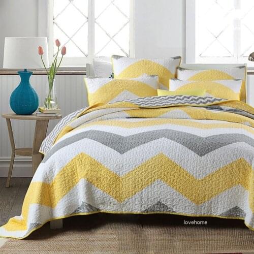 American cotton bed cover three-piece manual stitching quilted quilt sheets double bedclothes bedspread