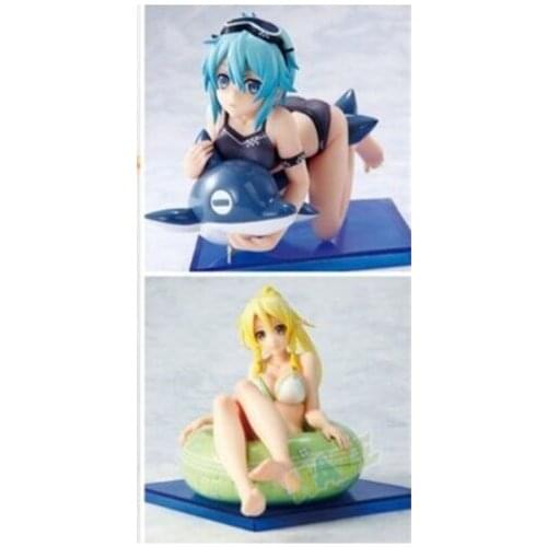 Anime Sword Art Online Asada Shino Kirigaya Suguha Swimsuit Ver Figure Model Toy New No Box
