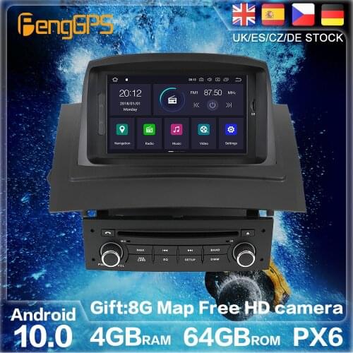 Android 10 PX6 For Renault Megane 2 Fluence 2008-2002 GPS Navigation Auto Radio Stereo Car DVD Multimedia Player HeadUnit 2DIN