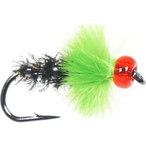 Lures Copper Bead Head Nymph Artificial Fishing Bait Single Metal Barbed Hook Copper Fly Lure 6Pcs/set Fishing Lures