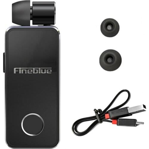 1Pc Fineblue F2 Pro Bluetooth Earphone Retractable Clip with Microphone Wireless Hands-free Noise Canceling Headset for Business