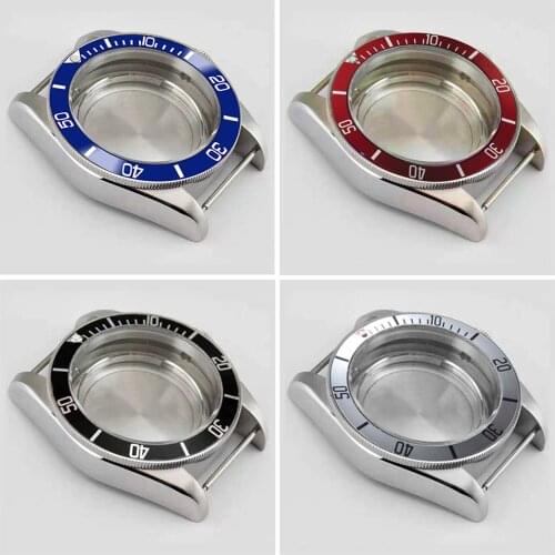 Watch Case Accessories 41mm Sapphire Suitable for ETA2824 Mechanical Movement 316L Brushed Stainless Steel Case