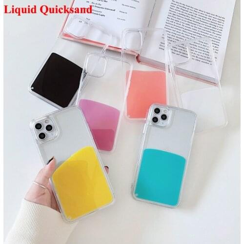 Dynamic Quicksand Case for iPhone 12 Pro Max Mini 11 XS X XR SE 2020 7 8 Plus Case Transparent Shockproof TPU Soft Cover Funda