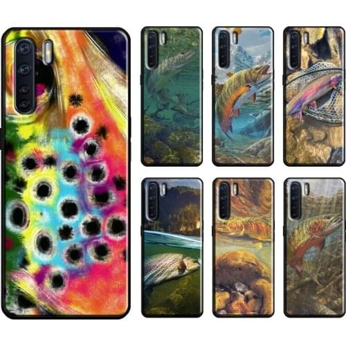 Rainbow Trout Fishing Skin Case For OPPO A1K A3S A5S A15 A52 A72 A83 A91 F5 A5 A9 A31 A53 2020 Reno 2 Z 4 Pro Coque