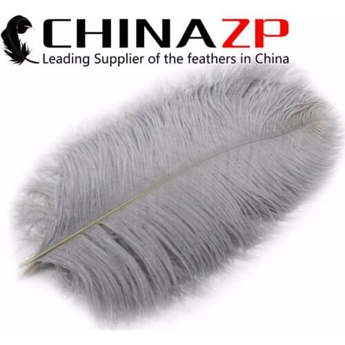 CHINAZP Factory 50pcs/lot Large Size 40~45cm(16~18inch) Unique Dyed Grey Ostrich Feathers