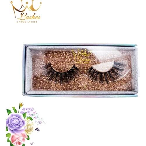 CrownLashes cosmetics makeup 6d mink false eyelashes offer custom lables and boxes