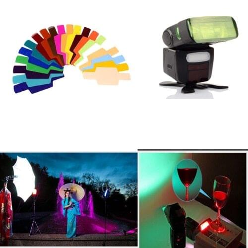 DHL EMS 20pcs flash Speedlite Color Gels Filters kit for Canon Nikon Godox Yongnuo Sony