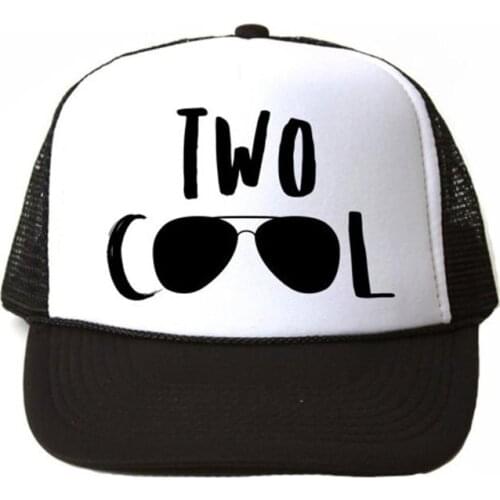 Kid Boy girl Two Cool Trucker Hat Cap Summer 2nd Second 2 years old happy Birthday party decoration Gift present Photo props