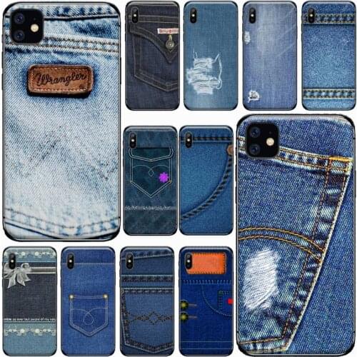 Jeans Cowboy Denim printed Phone Case for iPhone 11 12 mini pro XS MAX 8 7 6 6S Plus X 5S SE 2020 XR Luxury brand shell funda