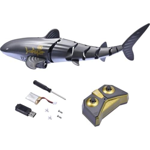 Remote Controlled Shark Robo Fish Playset , 2.4G Remote Controlled Boat Shark Toys For Bathtub Swimming Pools, Simulated Shark