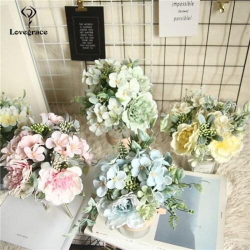 Artificial Silk Camellia Rose Flowers Bride Bouquet Home Wedding Wall Table Decor Fabric Floral DIY Decor Fake Flores for Home