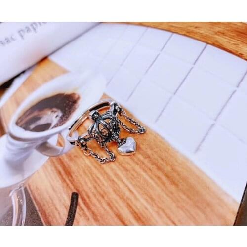 Real 925 sterling silver tassel ring, female fashion temperament niche sweet love ring