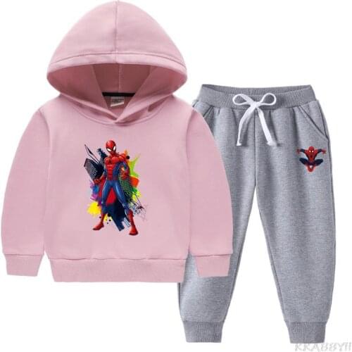 Disney Spiderman Kids Clothes Cartoon Girls Clothing Set Autumn Clothes Suit Tops And Pants Boy Girl Fall Outfi