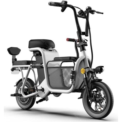 12'' Mini Electric Parent-child Bike Electric Bicycles 20Ah Range 90KM, With Storage Basket Portable Electric Bicycle 48V 350W