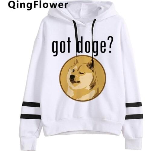 New Grunge Dogecoin Funny Cartoon Graphic Casual Unisex Hoodies Men Dogecoin To The Moon Cute Sweatshirts 90s Hip Hop Hoody Male