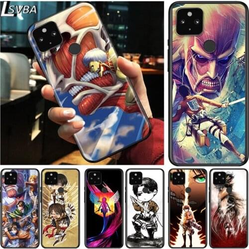 Attack on Titan Anime Shockproof Cover for Google Pixel 5 4 5A 4A XL 5G Black Phone Case Shell Soft Fundas Coque Capa