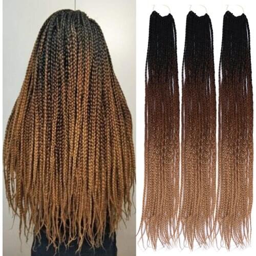 ONYX Box Braids Hair 24" Long Ombre Crochet Hair 22/Strands Synthetic Crochet Hair for Women African Braids