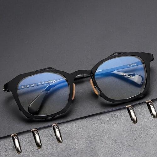Pure titanium frame Japanese design Maruyama titanium frame personality oval large frame spectacle frame customization myopia