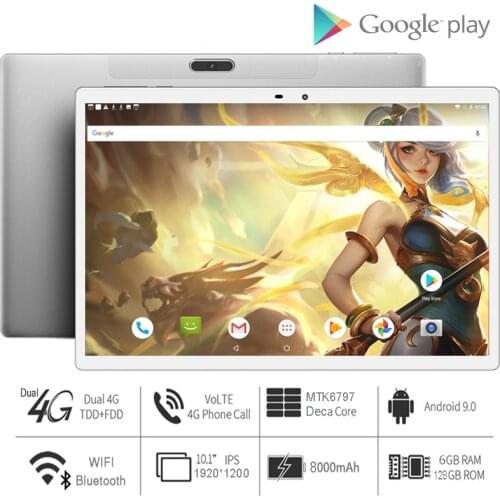2021 Newest Hot 10 inch Tablet PC MT6797 10 Cores 6+128GB Android 9.0 1920X1200 2.5K IPS планшет Планшеты Tablette Android