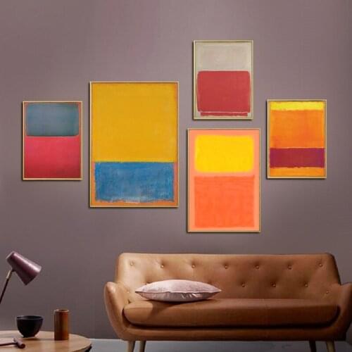 Mark Rothko Abstract Color Canvas Art Posters and Print Scandinavian Oil Painting Wall Art Nordic Picture Home Decoration