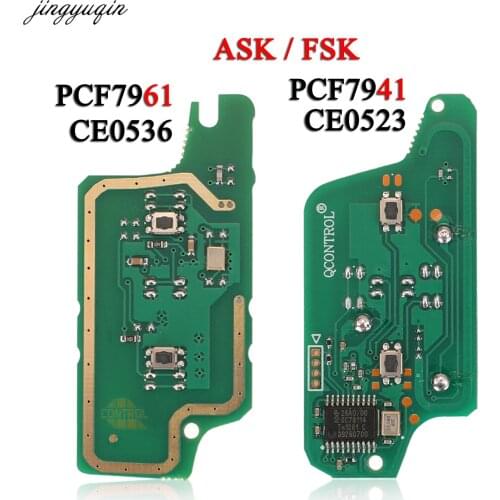 Jingyuqin CE0523/0536 ASK Remote Car Key Board 434MHZ PCF7941/7961 ID46 Chip For Peugeot 407 408 307 308 607 Citroen C2 C3 C4 C5