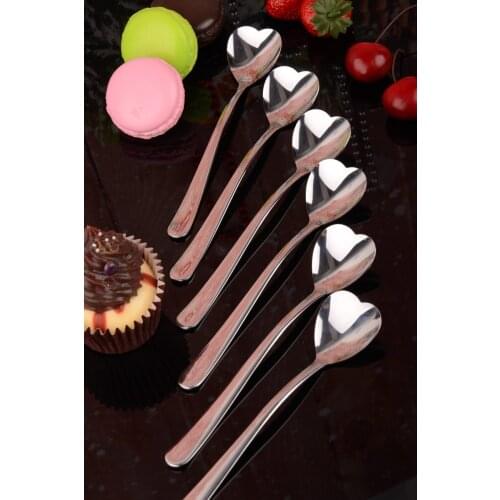 Sampurchase Heart Shaped 6'Lı Ice Cream And Dessert Spoon