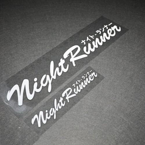 NO.S102 Front Side Windshield Car Reflective 3M Stickers and Decals Japanese JDM Night Runner Moto Stickers