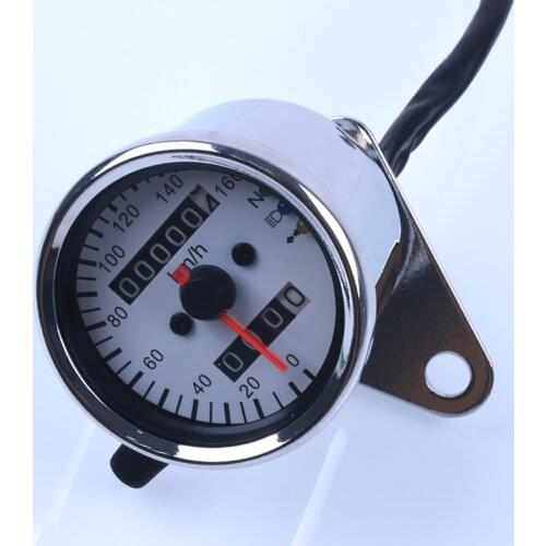 Univeral Motorcycle Dual Odometer Speedometer Tachometer Gauge With LED Backlight