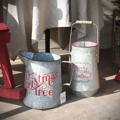 Vintage Bucket Planters Pot Zinc For Plant and Flower Home Garden Decor