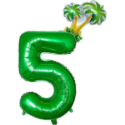 2pcs/set 0-9 32inch Green Number foil balloons 0-9 digital Tree foil globos anniversary wedding birthday party decorations