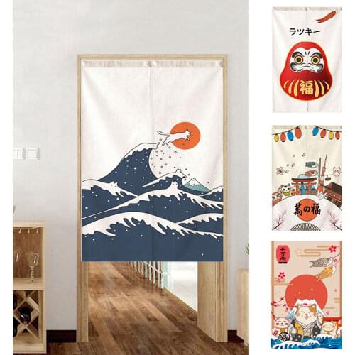 Nordic Door Curtain Printed Dustproof Short Curtains Breathable Partition Window Drapes Washable Cabinet Entrance Cafe Decor