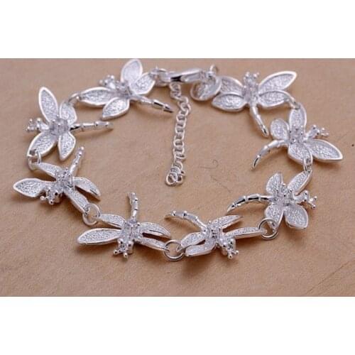 Silver color exquisite dragonfly bracelet fashion charm for women lady cute nice gift female section birthday gift