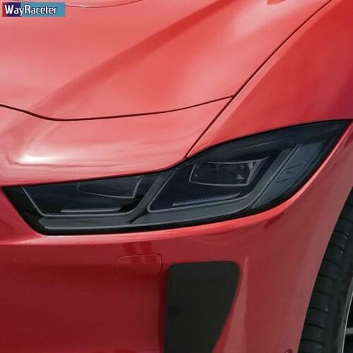 2 Pcs Car Headlight Protective Film Self Healing Transparent Black TPU Sticker For Jaguar I Pace 2018 2019 2020 Accessories