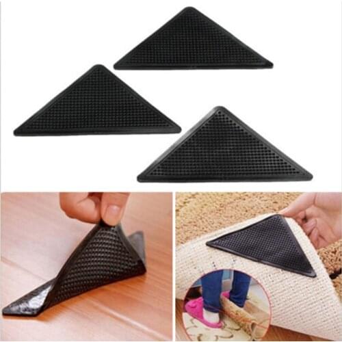 4PCS Silicone Double-sided Floor Stickers Non-Slip Tape Rug Carpet Mat Grippers Carpet Strong Anti-Skid Fixed Floor Sticker