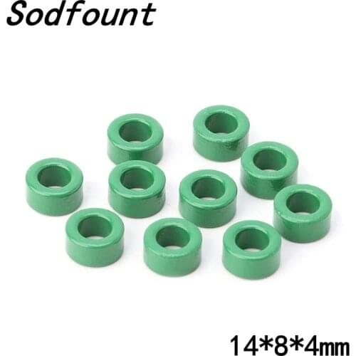 10pcs Mn-Zn high conductivity 10K green ferrite magnetic ring 14*8*4mm anti-interference core