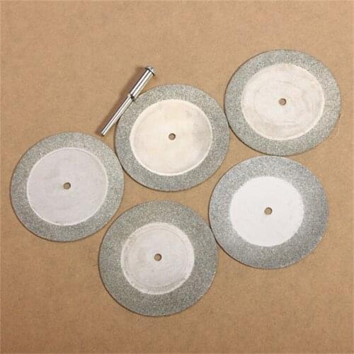 6Pcs 50mm Drill Bit Rotary Tool & Diamond Cutting Discs Wheel Circular Saw Blades Disc Mandrel For Dremel Mini Drill Power Tool