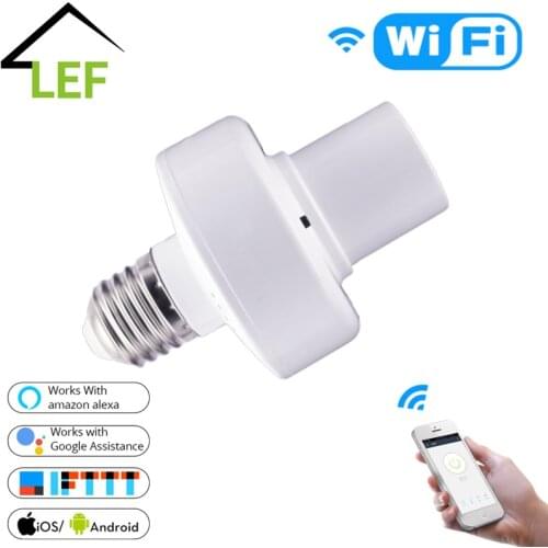 WiFi Smart Light Bulb Adapter Lamp Holder Base AC Smart Life/Tuya Wireless Voice Control with Alexa Google Home E27 85-265V