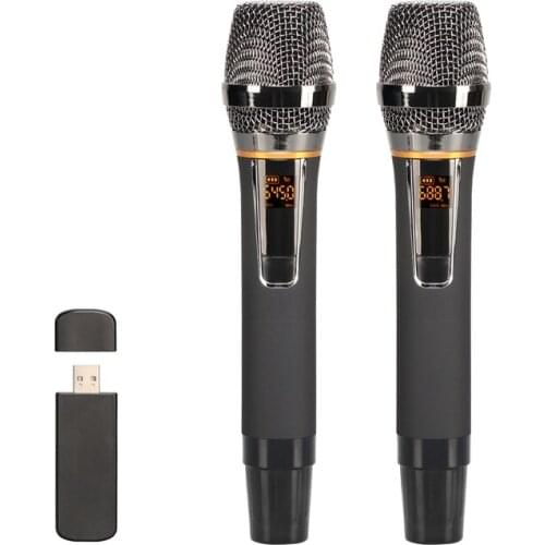 Wireless USB Microphone Metal Dynamic Cordless Microphone with USB Receiver for Meeting Speech