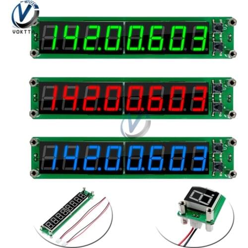 8 Bit RF Signal Frequency Counter 0.1MHz to 60MHz 20MHz to 2400MHZ 2.4GHz Tube LED Display Digital Tester Meter Red Green Blue