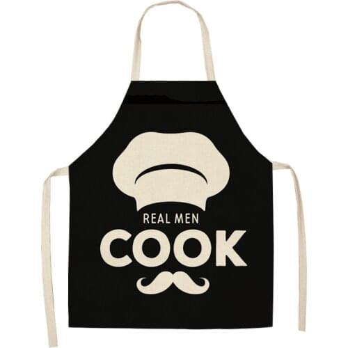 Letter Alphabet Kitchen Aprons For Women Cotton Linen Bibs Household Cleaning Pinafore Home Cooking Apron man kid aprons 68x55cm