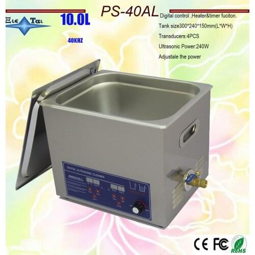 Globe PS-40AL 110/220V Adjustable power 100-240W Ultrasonic Cleaner 10L heater&timer Equipment Stainless basket