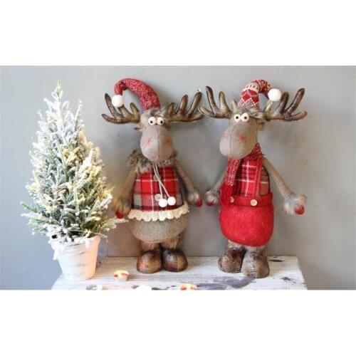 [HHT] Creative Christmas Elk Dolls Toy Christmas Gift Scene Decoration Deer Desktop Ornaments Props Home Decor