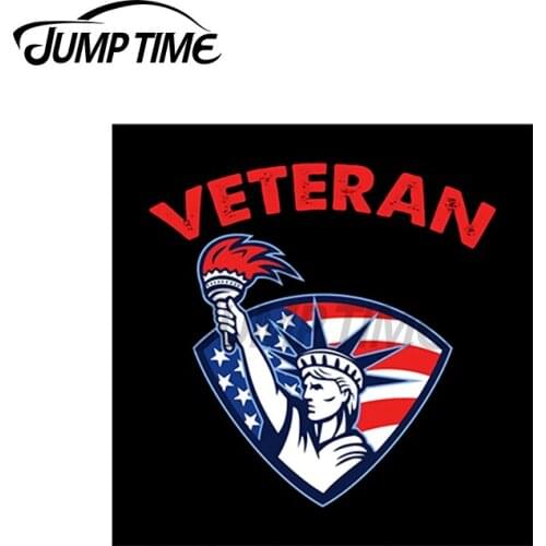 JumpTime 13 x 12cm For Veteran Decal Camper VAN Refrigerator Car Stickers Windows Personality Bumper Vinyl Car Wrap
