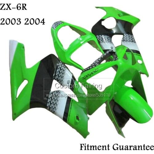 Green fairing kit for Kawasaki zx6r zx 6r Ninja 03 04 2003 2004 Injection molding fairings tp29