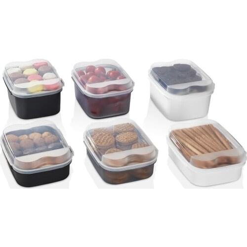 Storage Container Black 1200 ML & White 1600 ML BPA Free Hard Plastic Home Kitchen Store Refrigrator Food Sugar Jam Lentil Bean