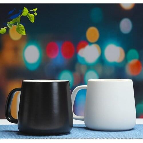 Couple Mugs Valentine Father mother Gift Anniversary Memento Milk Coffee Mugs Plain Black White Tumbler Lovers Cup Ceramic