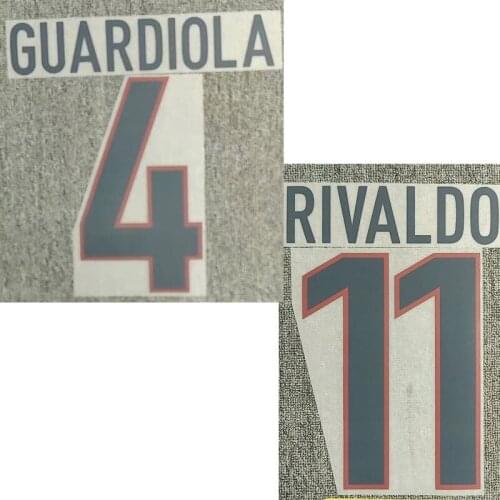 9899 #10 Rivaldo #4 Guardiola Nameset Printing iron Transfer Badge