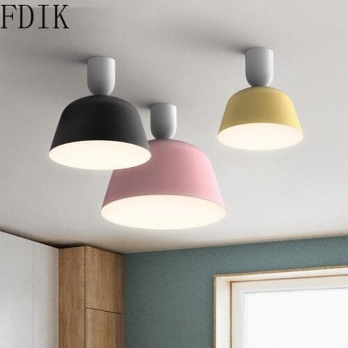 Nordic Macarons Metal Ceiling Light Modern Round Led Ceiling Lamps for Bedroom Living Room Corridor Loft Indoor Decor Lighting