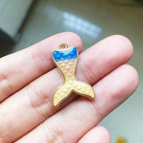 12pcs Cute Mermaid Tail Charms Enamel Pendants,For Diy Women Bracelet Earring Necklace Aesthetics Accessories Jewelry Making